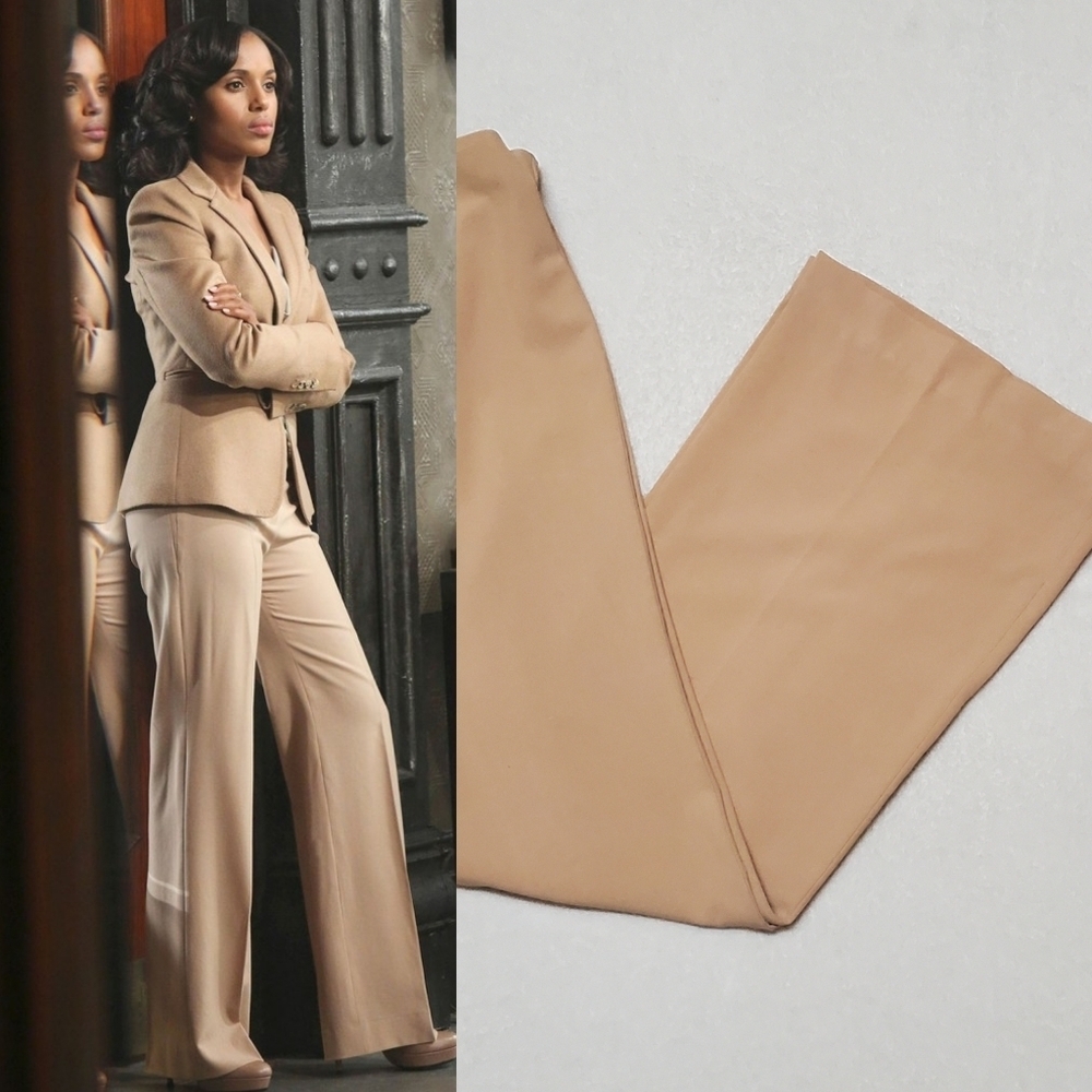 90s Vintage I.N.C International Concepts Beige High Rise Wide Leg Slacks Pants 8